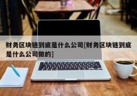 财务区块链到底是什么公司[财务区块链到底是什么公司做的]