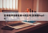 区块链评估排名前十的公司[区块链top30]